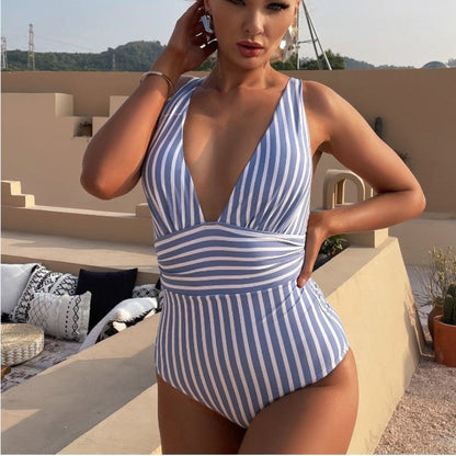 Women's Classic Stripe One Piece Swimsuit