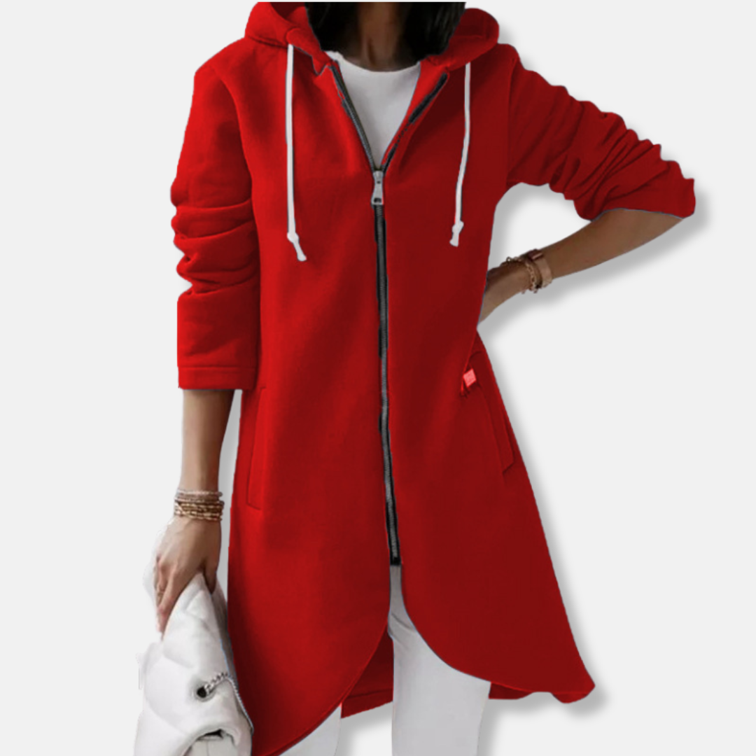 Casual Women's Hoodie Jacket with Zip Front