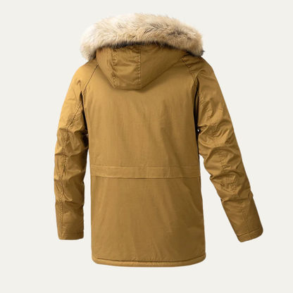 Warm Men's Waterproof Down Parka with Multiple Pockets