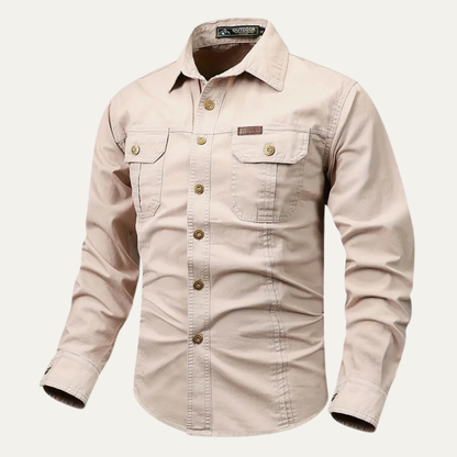 Rugged Men's Combat Shirt with Storage Pockets