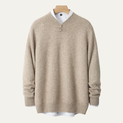 Luxury Men's Crew Neck Cashmere Knit Sweater