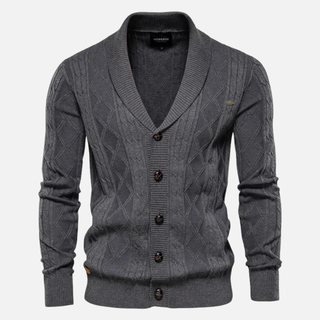 Classic Patterned Knit Cardigan - Nocini
