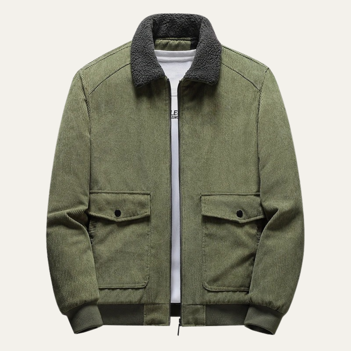 Warm Mens Corduroy Coat with Fleece Lining