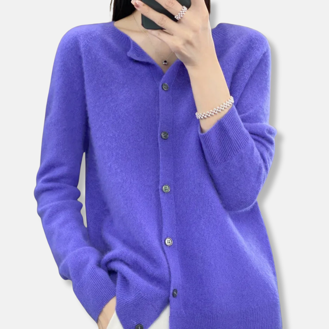 Classic Crew Neck Button Sweater