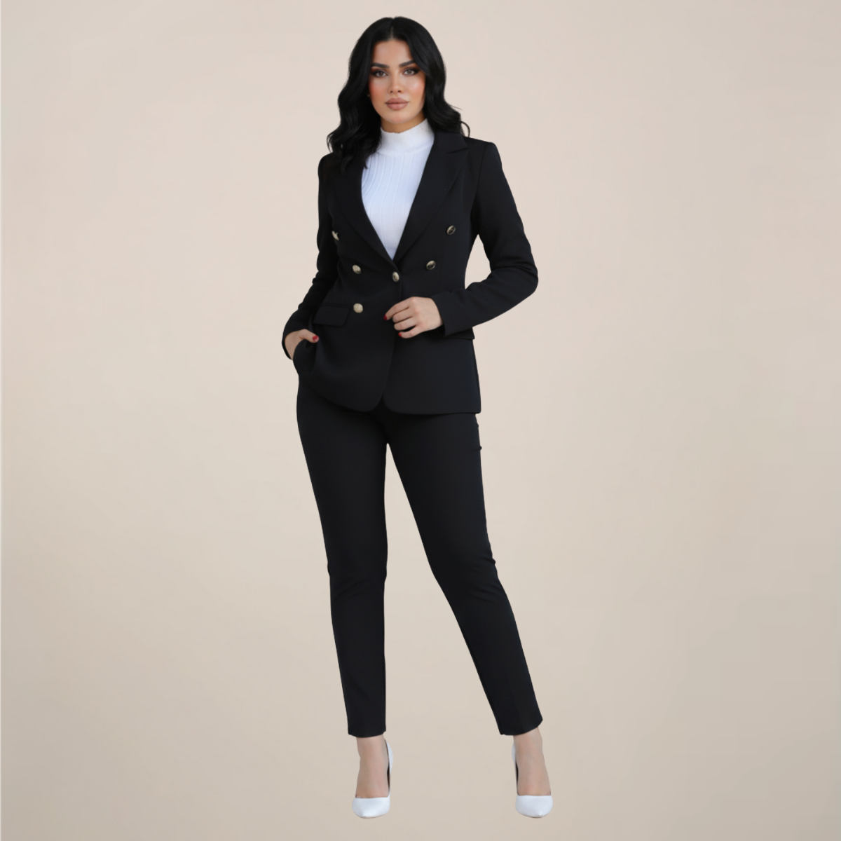Stylish Women's Suit Jacket and Trousers Set
