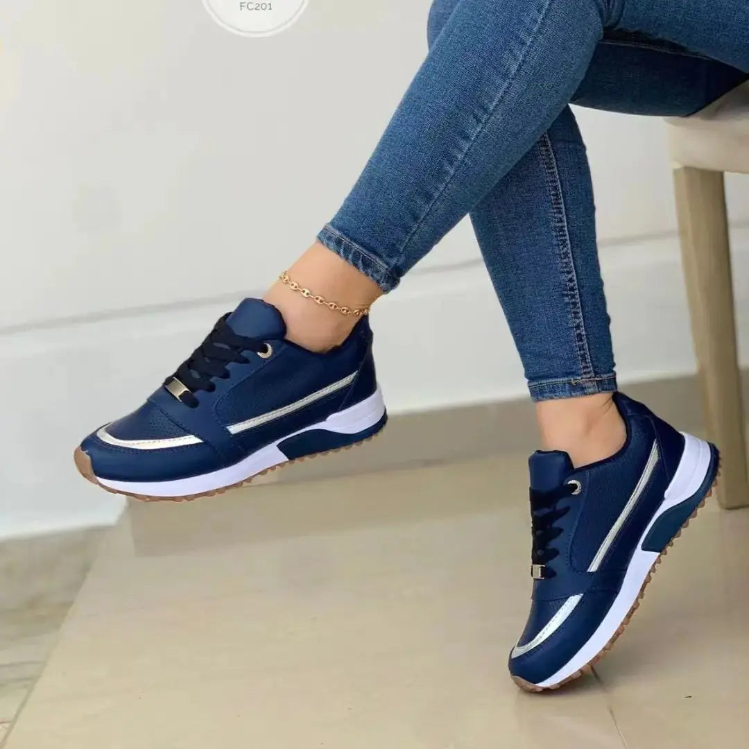 Fashionable Lace Up Leather Sneaker Shoes