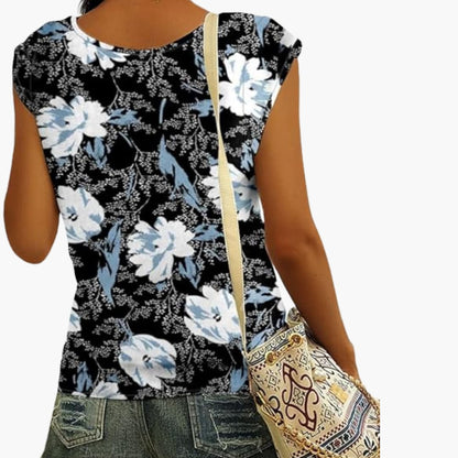 Ladies' Casual V-Neck Short Sleeve Top