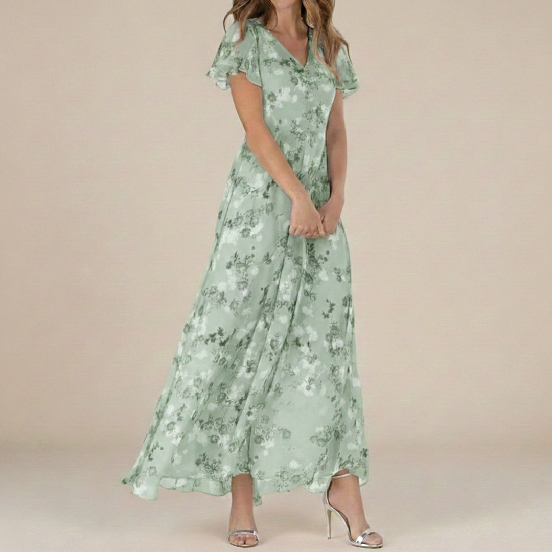 Elegant Flowy Long Sleeve Dress