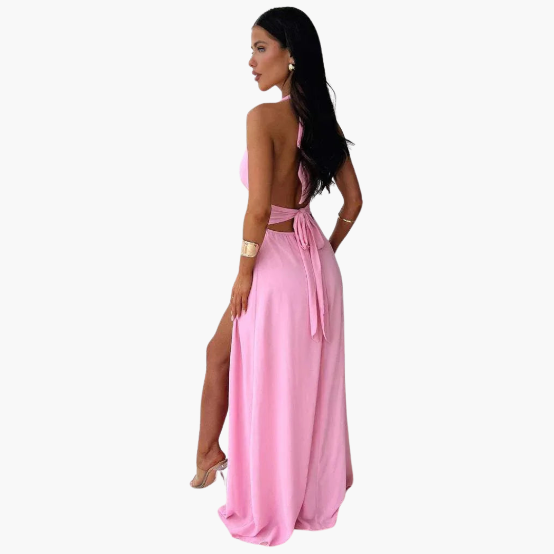 Long Sleeveless Halter Dress for Women