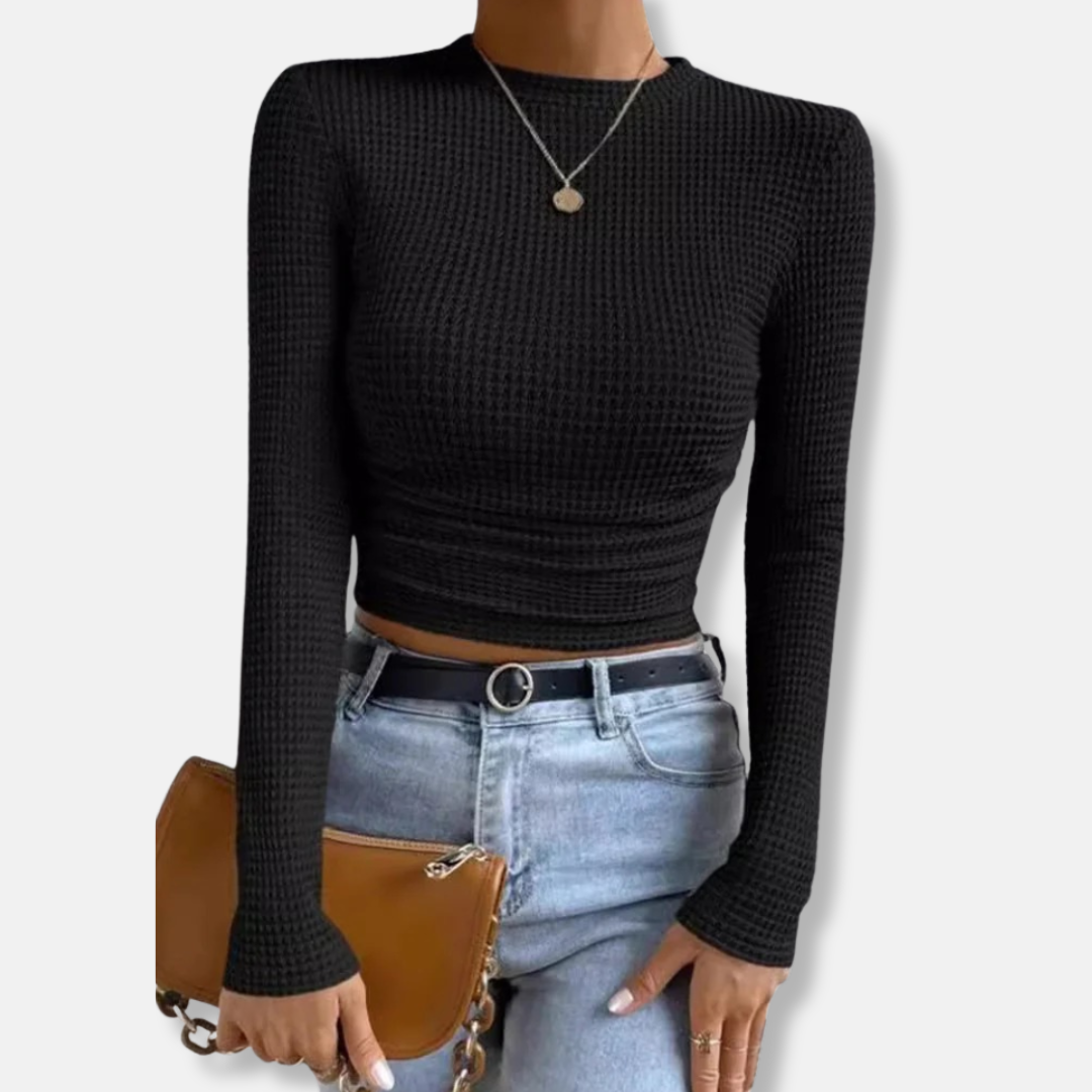 Women's Fitted Long Sleeve Crop Top