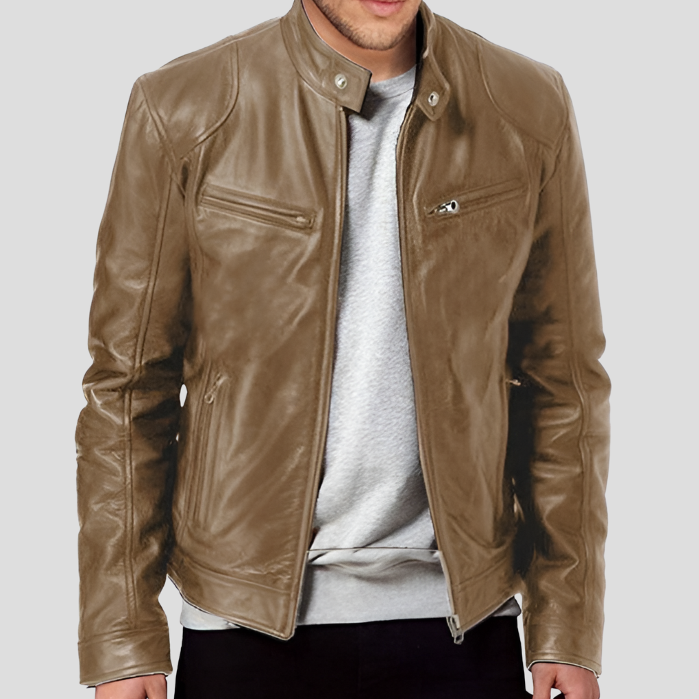 Timeless Brown Mens Leather Coat