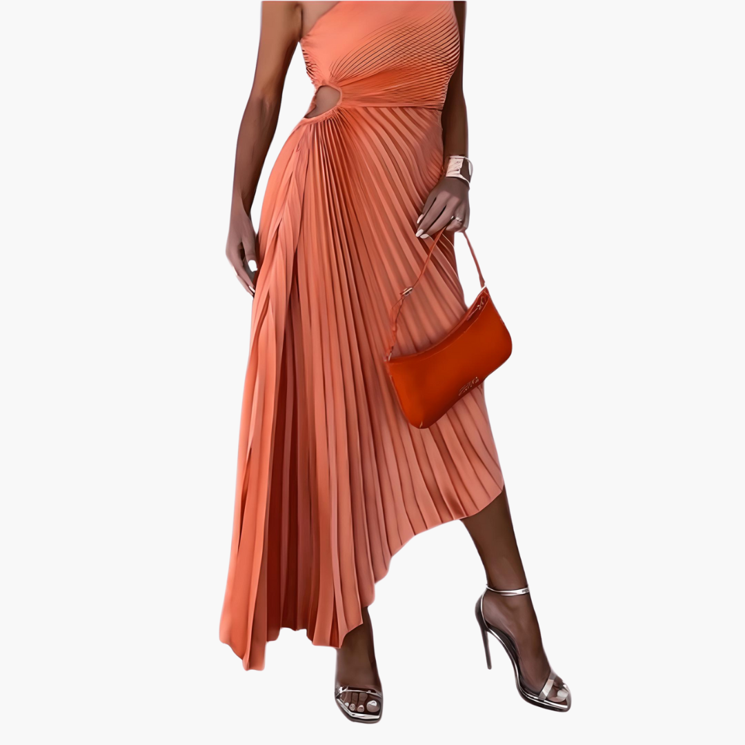 Chic One Shoulder Mini Evening Dress for Ladies