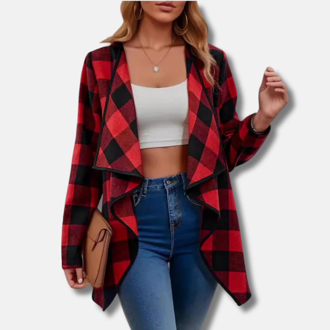 Comfortable Oversized Plaid Cardigan