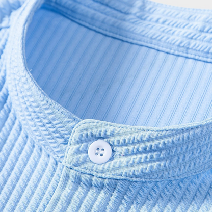 Men's Slim Fit Shirt with Stand Collar - Classic Style