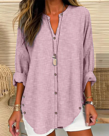 Fashionable Striped Blouse with Slim Fit