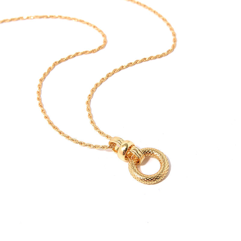 Round Silver Gold Plated Pendant Necklace