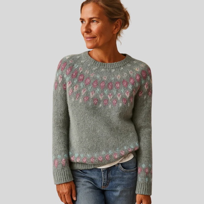 Ladies' Patterned Warm Wool Jumper