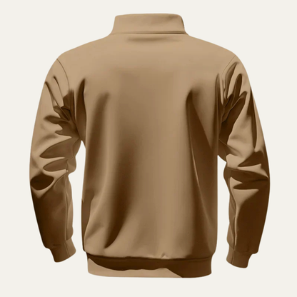 Relaxed Fit Men's Zip Sweater with Pockets