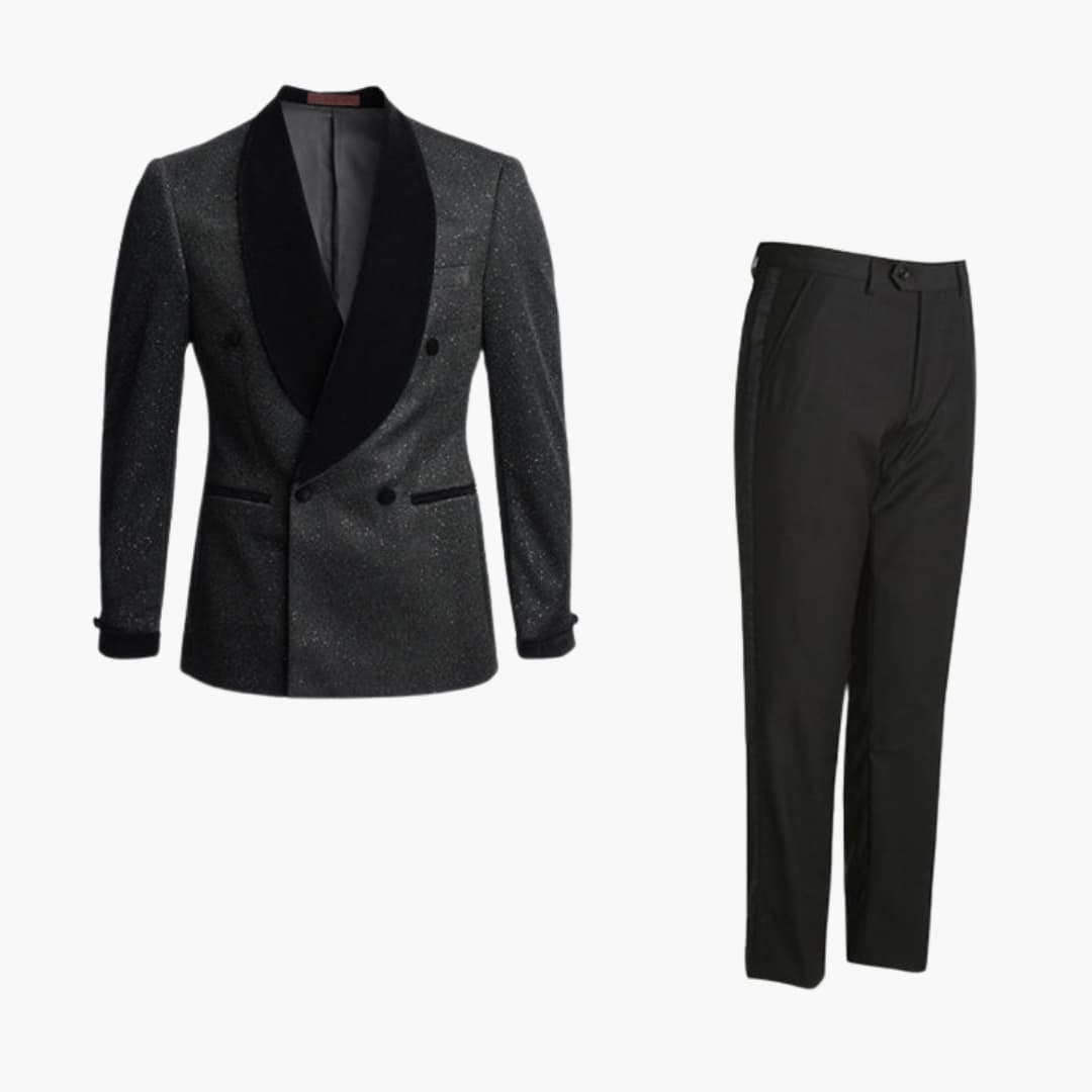 Classic Two-Piece Suit with Contrasting Lapels