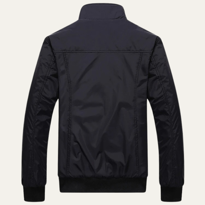 Slim Fit Men's Bomber Jacket with Stand Collar