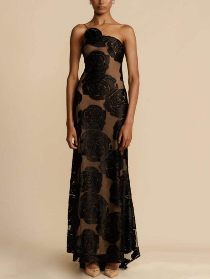 Elegant Floral Floor Length Wedding Dress
