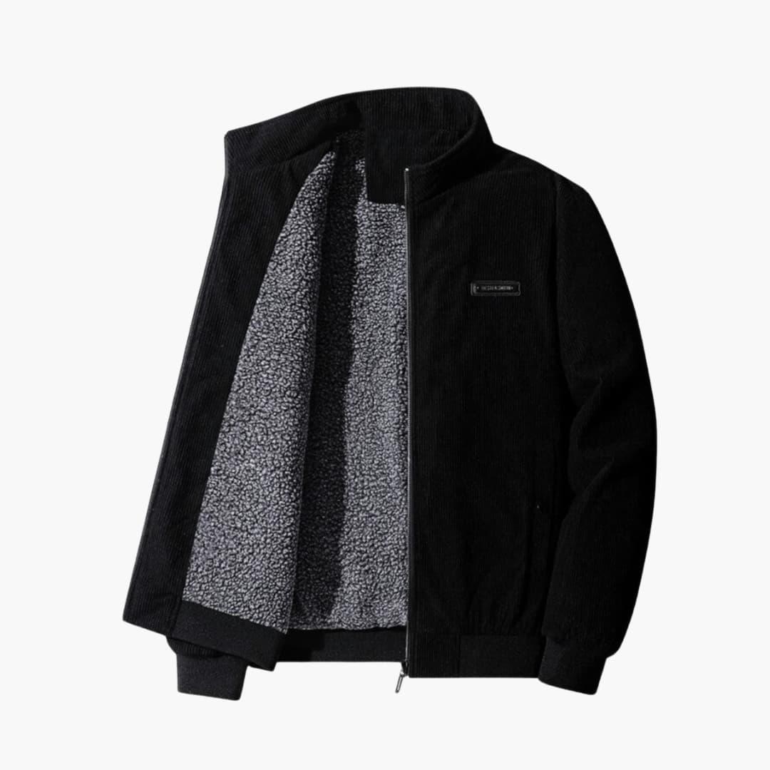 Warm Ribbed Winter Coat for Men
