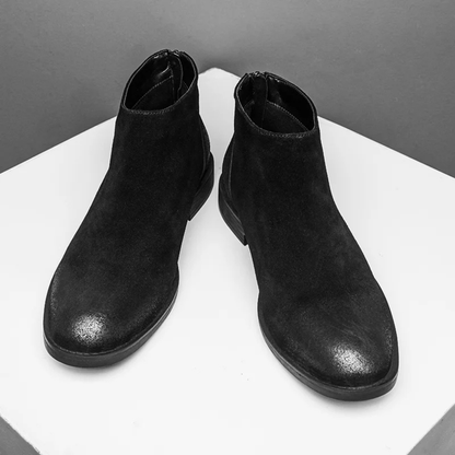 Classic Men's Suede Leather Zip Boots