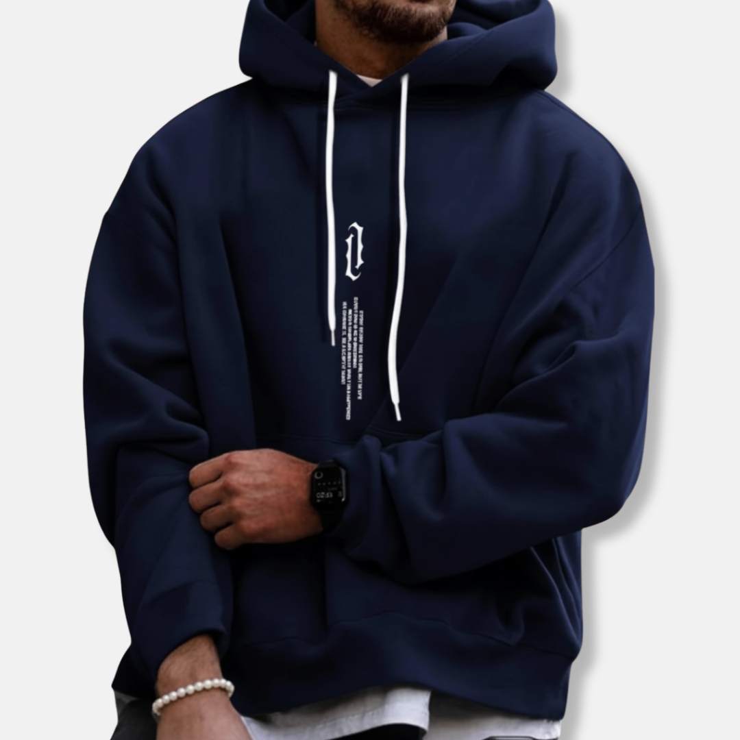 Relaxed Fit Men's Graphic Hoodie with Pockets