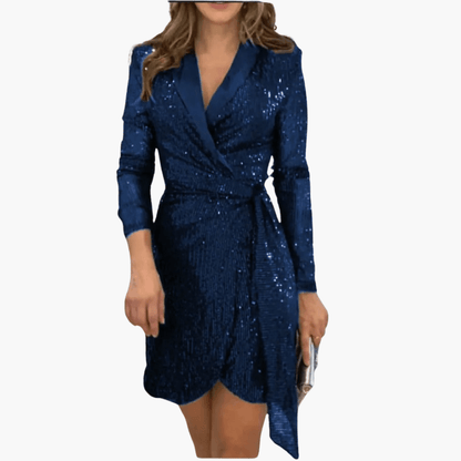 Glittery Wrap Dress for Women - Chic and Partywear