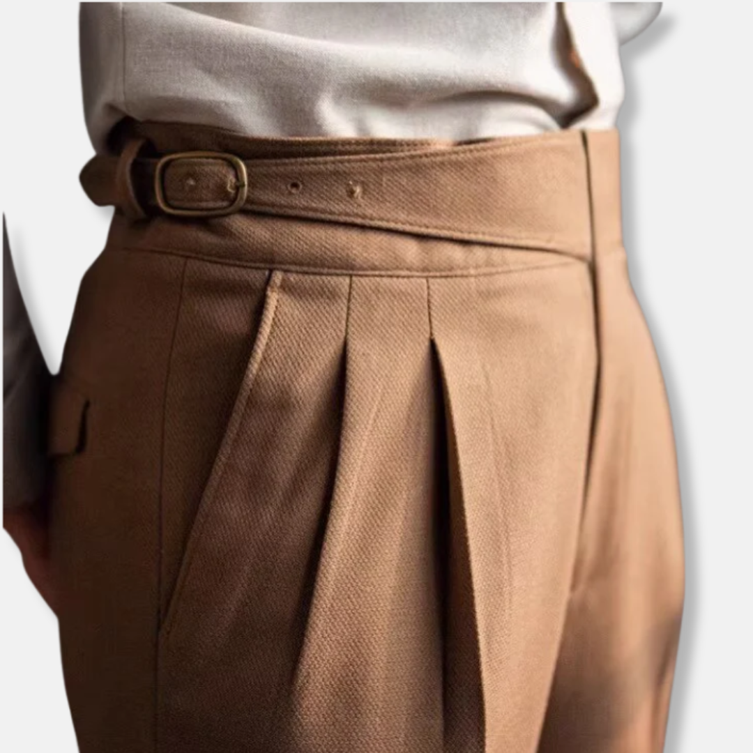 Classic Fit High Waisted Wool Trousers