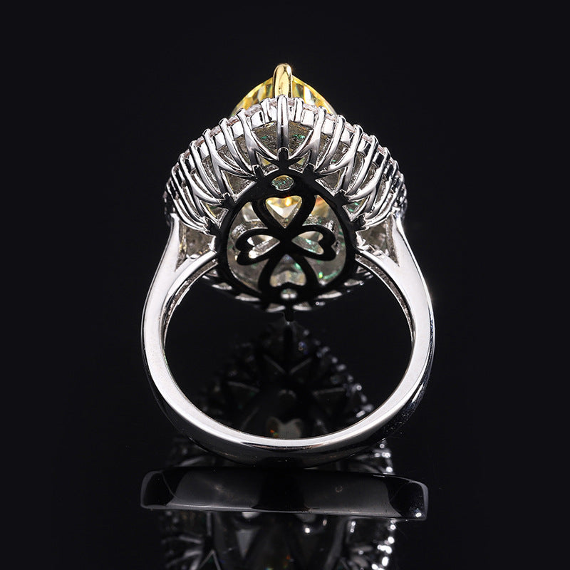 Sparkling Diamond Engagement Ring, Sterling Silver CZ Stone