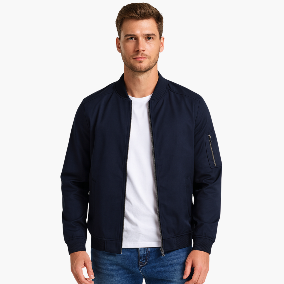 Men's Classic Zip Up Bomber Coat