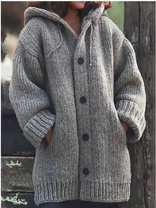 Cozy Women's Button Front Thick Knit Cardigan Sweater