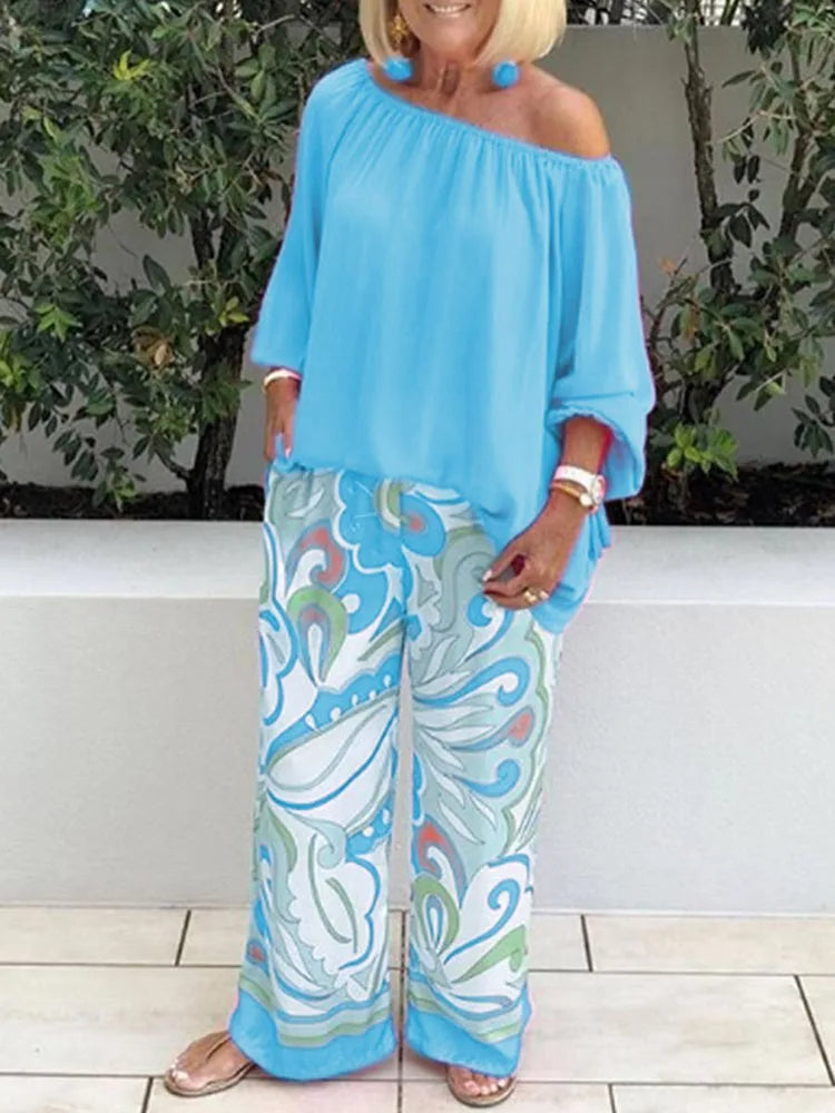 Fashionable Cold Shoulder 2 Piece Outfit