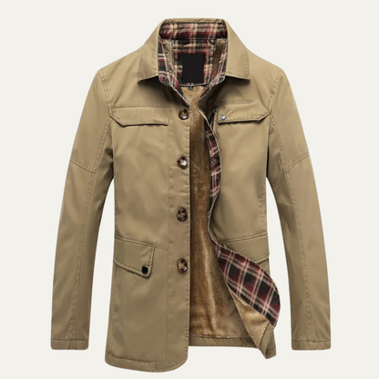 Cozy Mens Plaid Fleece Lined Winter Jacket