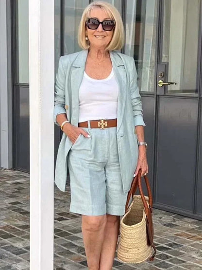 Chic Women's Linen Summer Outfit - Pexav