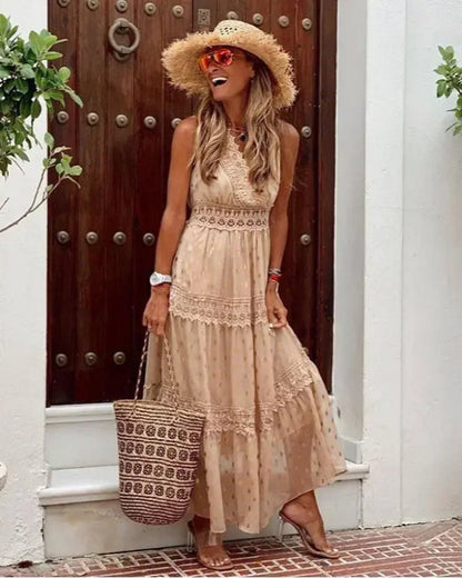 Stylish Floral Floor Length Women's Dress