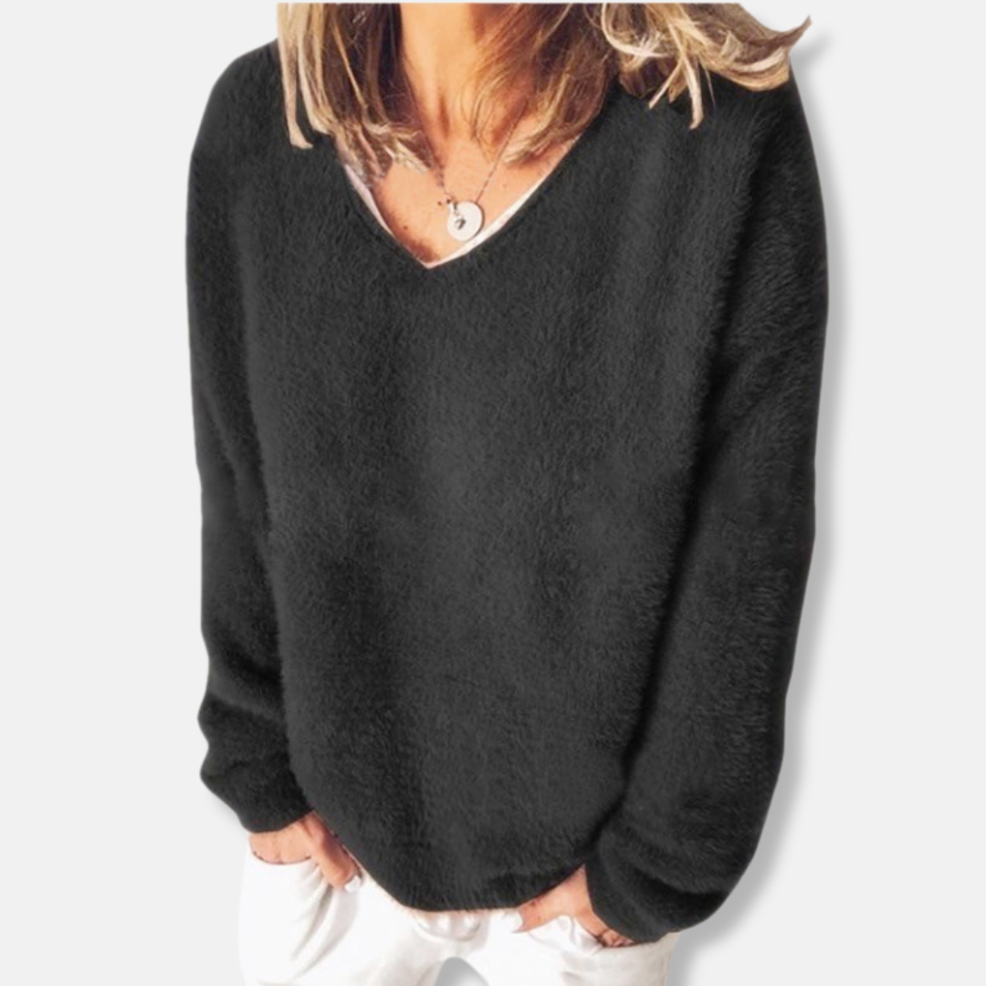 Casual V Neck Long Sleeve Sweater