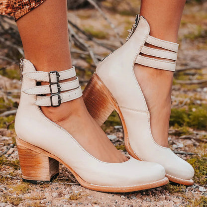 Classic High Heel Ankle Strap Shoes