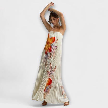 Vibrant Floral Long Evening Dress for Women