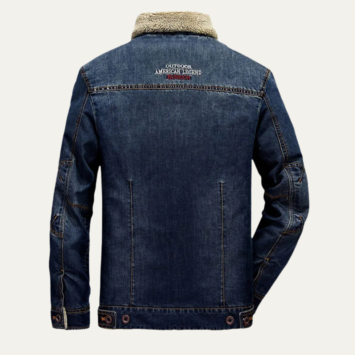 Warm Mens Denim Coat with Sherpa Lining