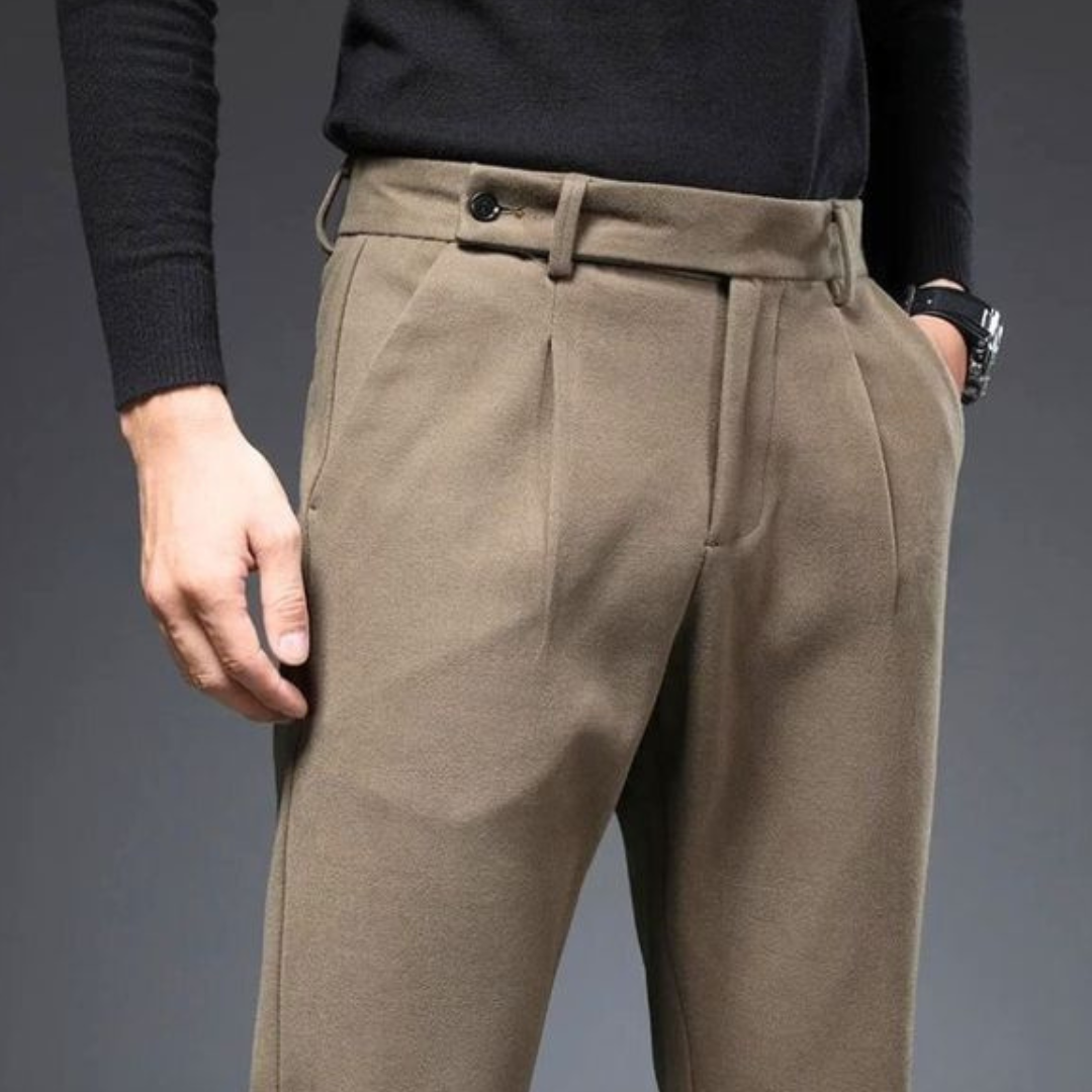 Slim Fit Pleated Dress Trousers