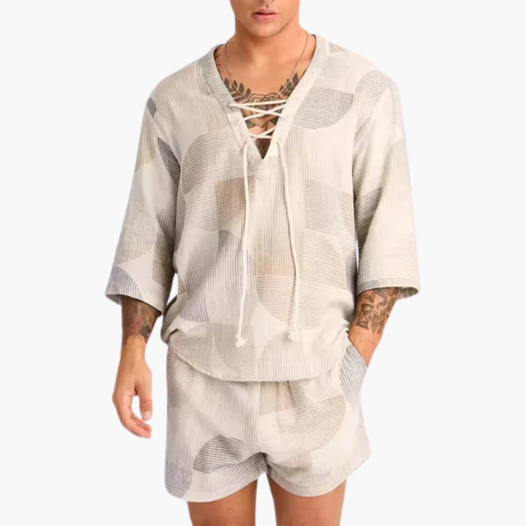 Men's Breathable Tank Top and Shorts Set