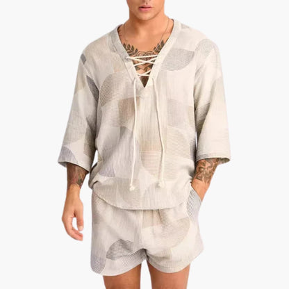 Men's Breathable Tank Top and Shorts Set