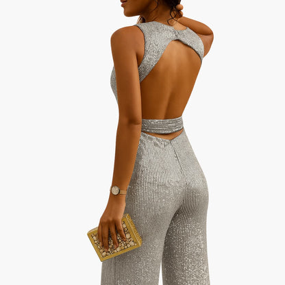Summer Tank Jumpsuit for Women with Belted Waist