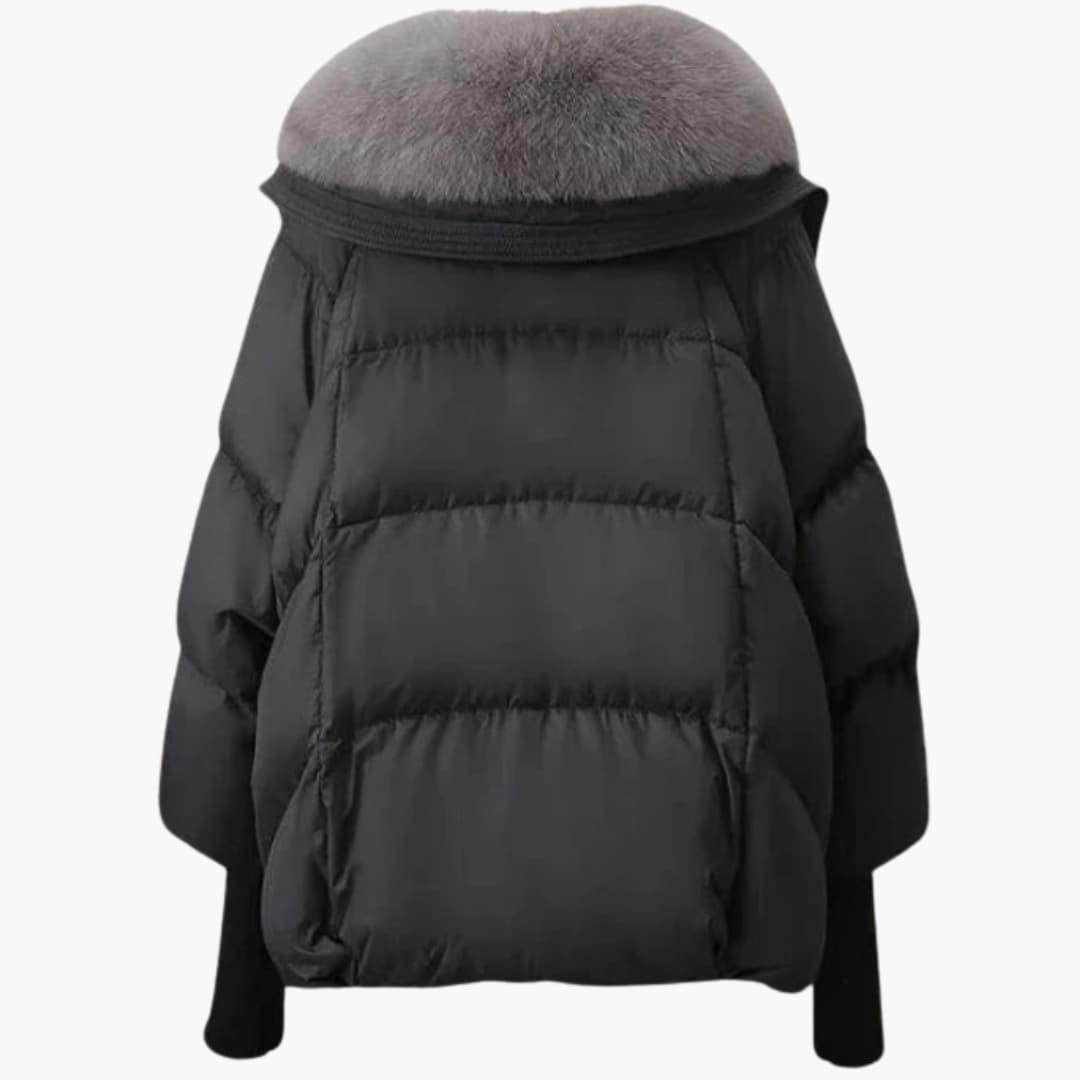 Luxurious Ladies Winter Coat with Faux Fur Trim