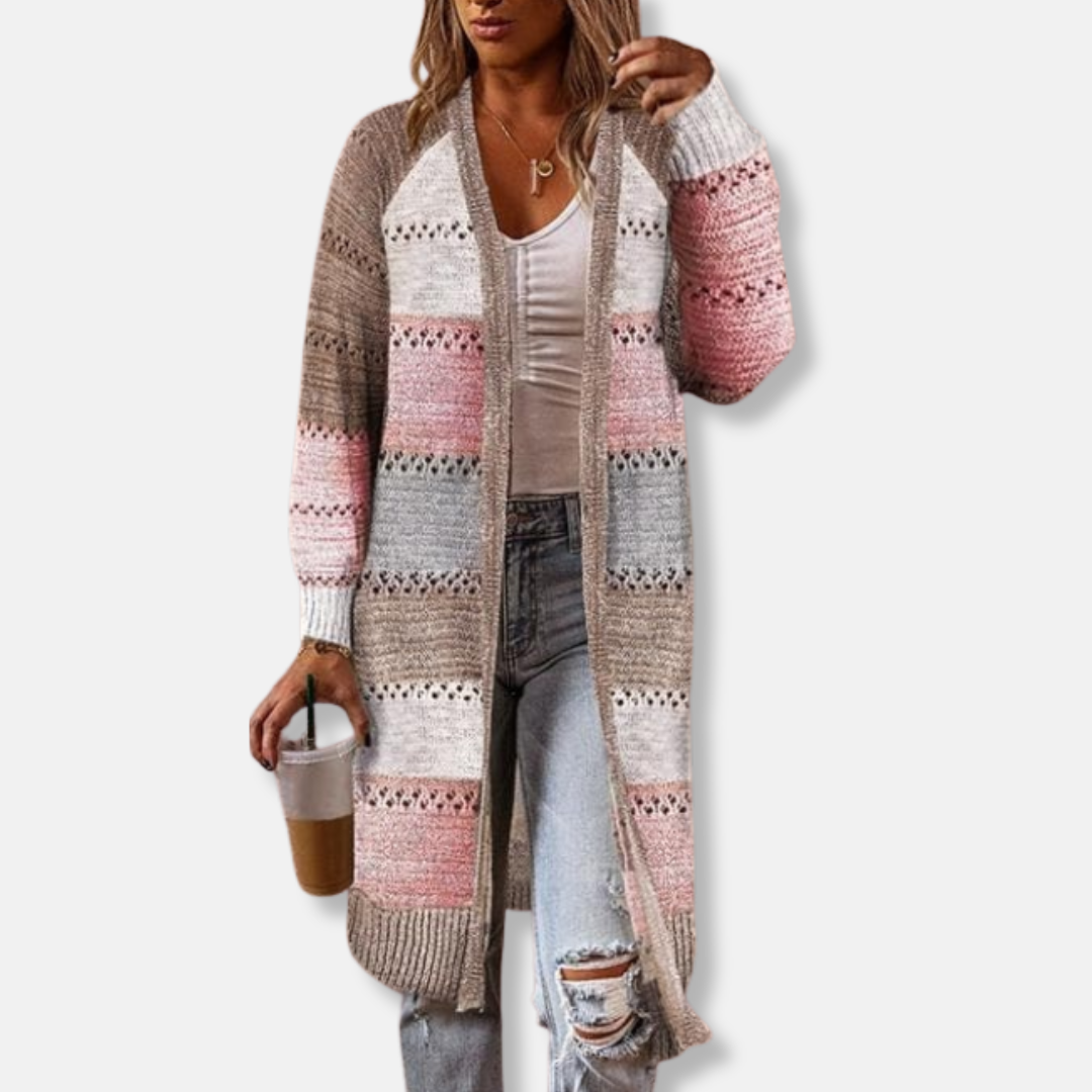 Soft Oversized Striped Cardigan Sweater