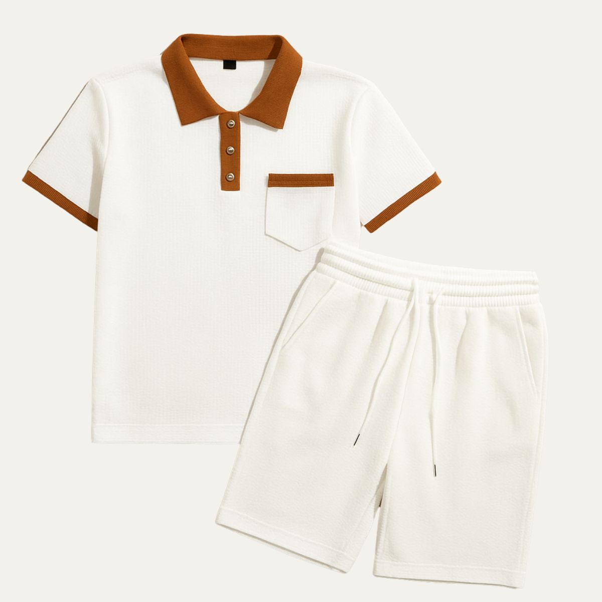 Classic Cotton Polo Shorts Set for Men - Nocini