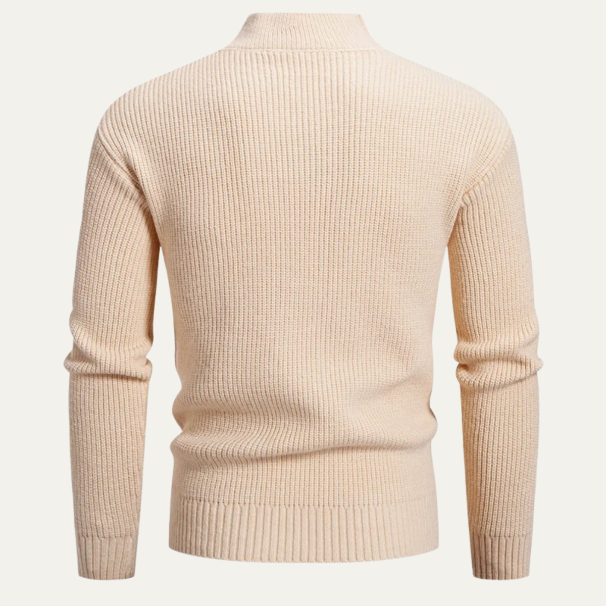 Classic Men's Crew Neck Knit Sweater with Buttons