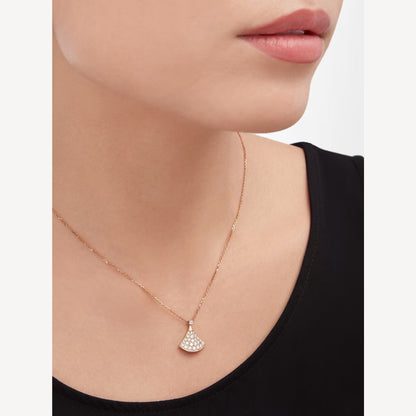 Luxurious Rose Gold Plated Pave Necklace